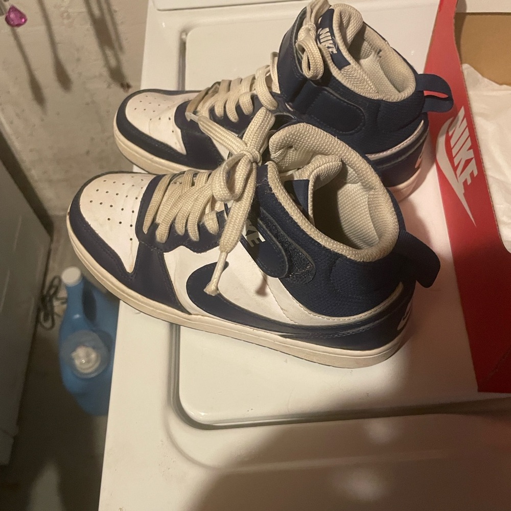 Nike Navy and Beige Athletic Shoes used by my son a handful of times for school